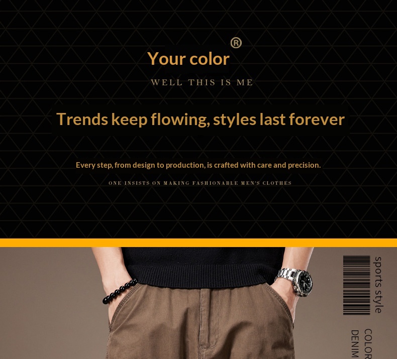 Pantalon cargo homme large multi-poches style décontracté été_voghion.com