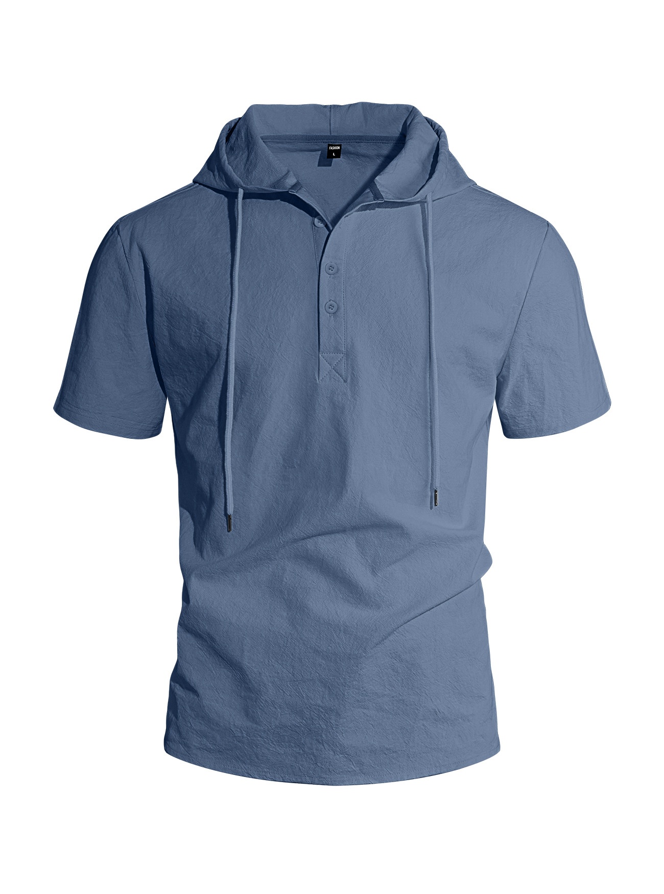 Polo da uomo in lino con cappuccio per spiaggia ed estate_voghion.com