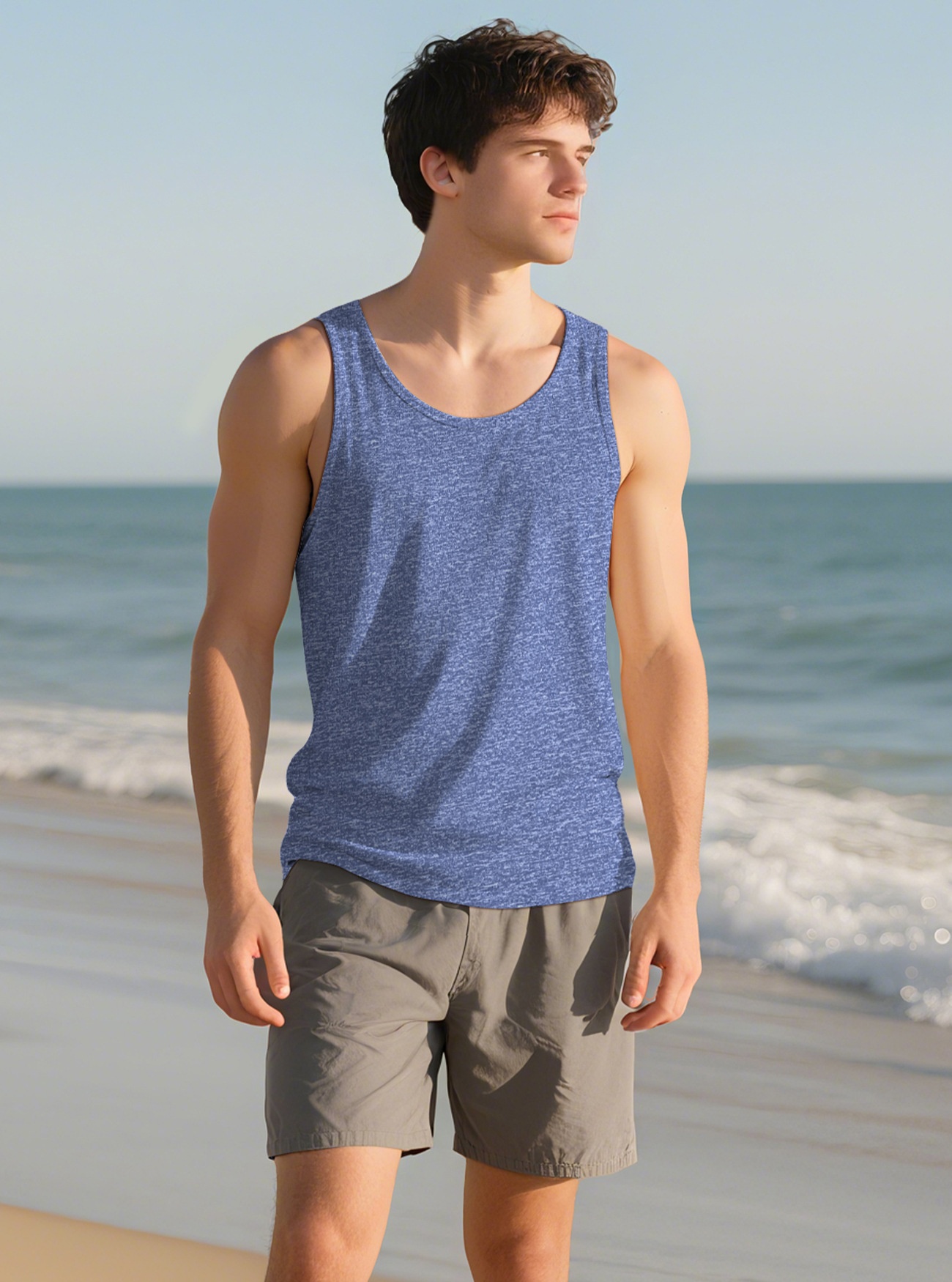 Men's Solid Colour Tank Top For Fitness Training And Casual Wear_voghion.com