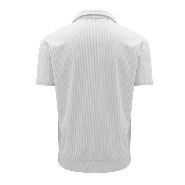 Herren Cord Polo Shirt Strickpullover Mit Stehkragen Für Outdoor_voghion.com