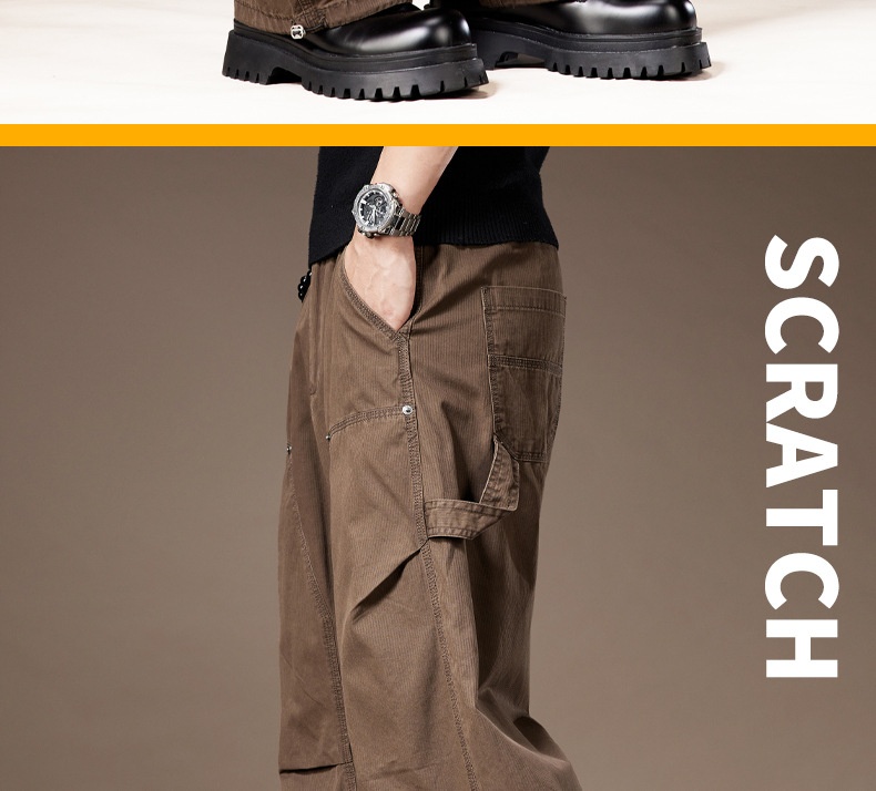 Pantalon cargo homme large multi-poches style décontracté été_voghion.com