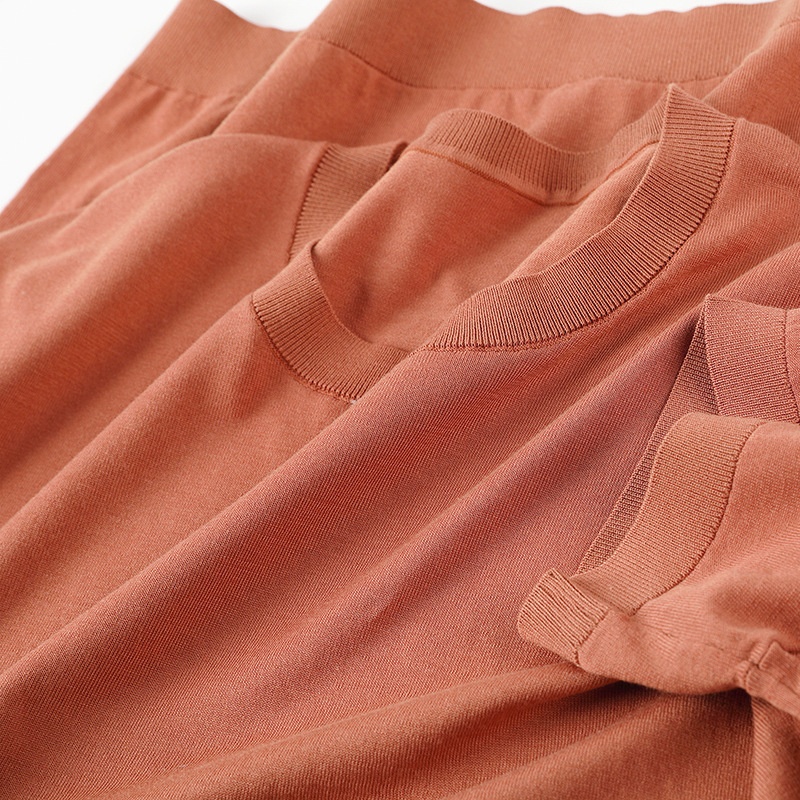 Herren T-shirt Aus Eisseide Kurzarm Rundhals Sommer Strickshirt_voghion.com