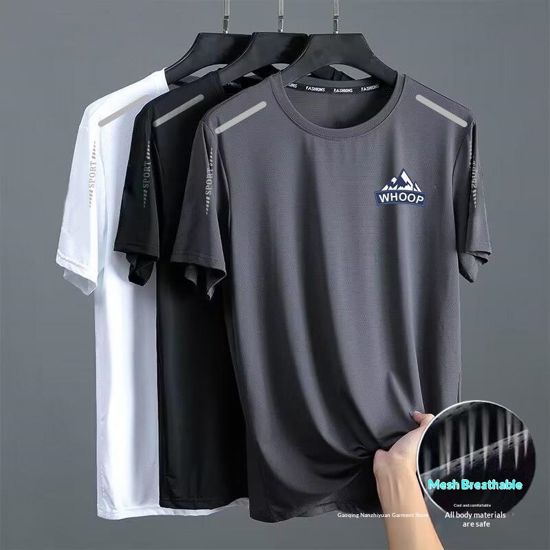 Men's T-shirt Quick-dry Ice Silk Short-sleeved Versatile Casual Top_voghion.com
