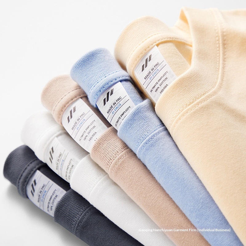 Men's T-shirt Combed Cotton Solid Colour American Style Top_voghion.com