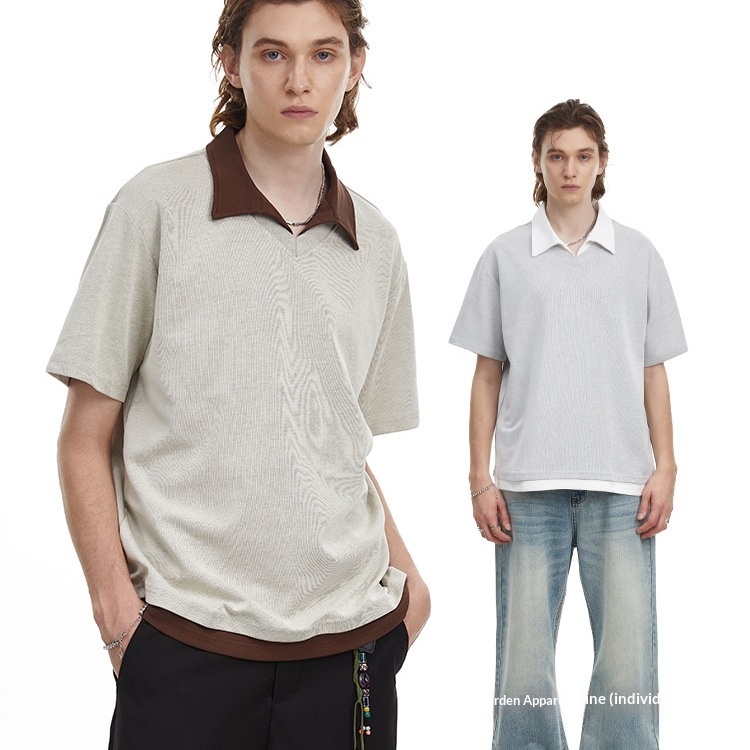 Men's Clothing|Old Money Polo Shirt Short-sleeve T-shirt For Men, Summer Cleanfit American Style With A Cool And_voghion.com