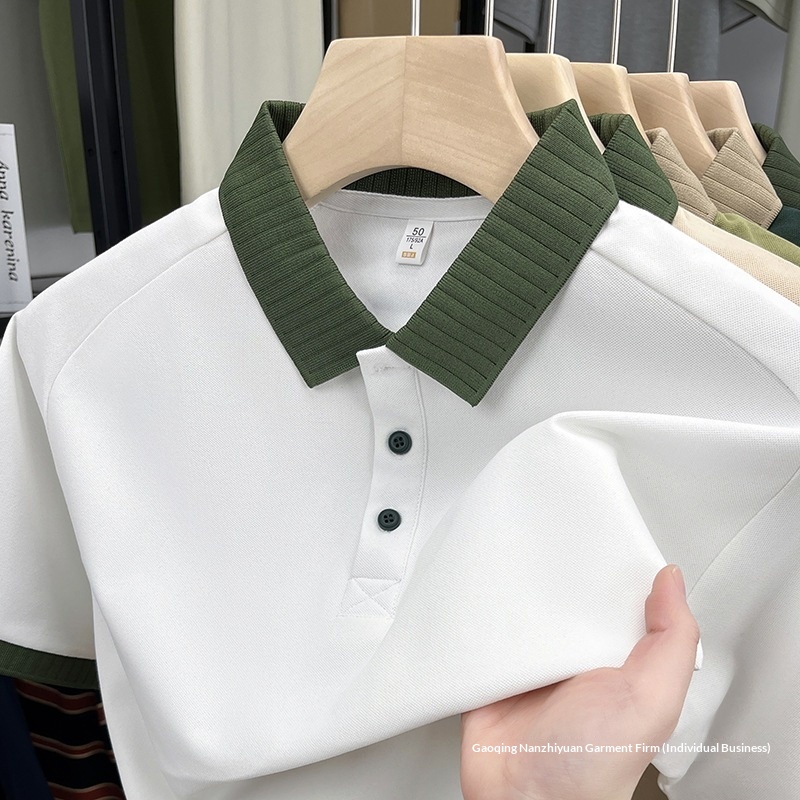 Herr polo tröja plus size kort ärm sommar casual topp_voghion.com