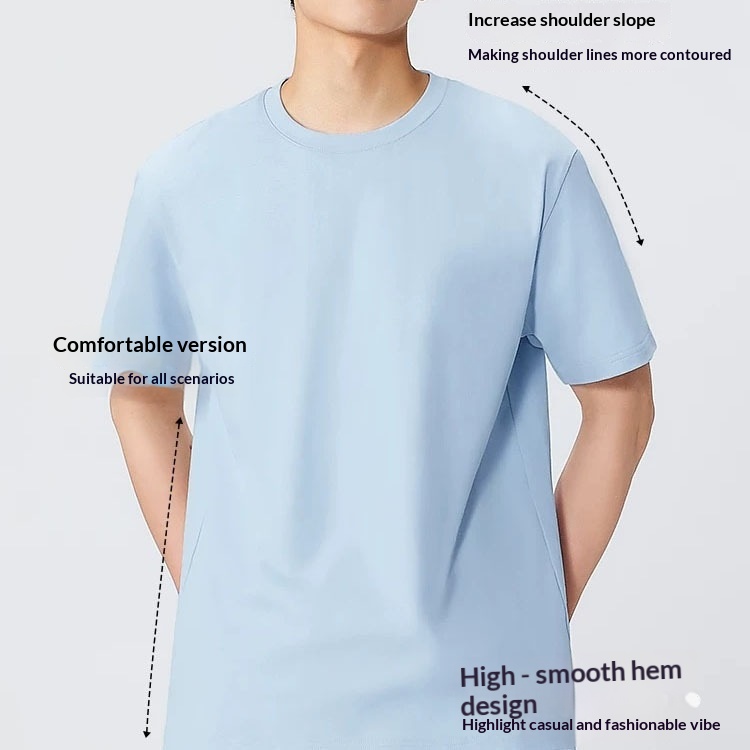 Men's Cotton T-shirt Round Neck Solid White Unisex Base Layer_voghion.com