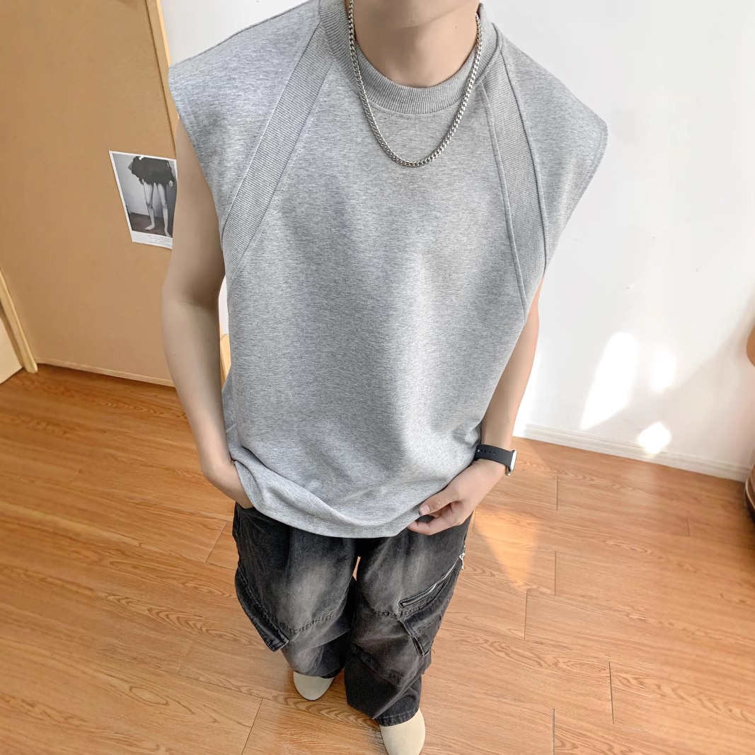 T-shirt da uomo in cotone vestibilità boxy con inserti_voghion.com