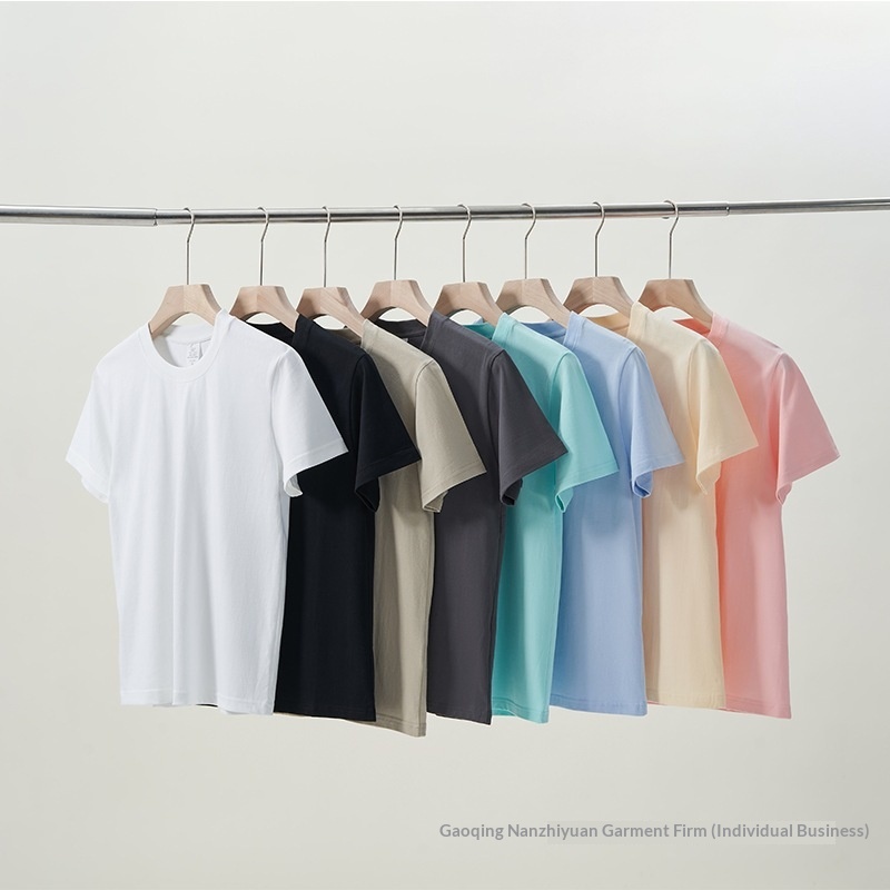 Men's Pure Cotton T-shirt Loose Fit Solid Colour Casual Tee_voghion.com