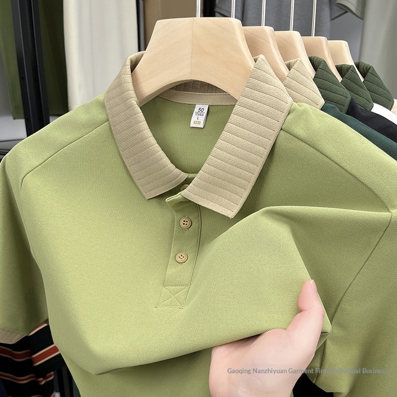 Herr polo tröja plus size kort ärm sommar casual topp_voghion.com