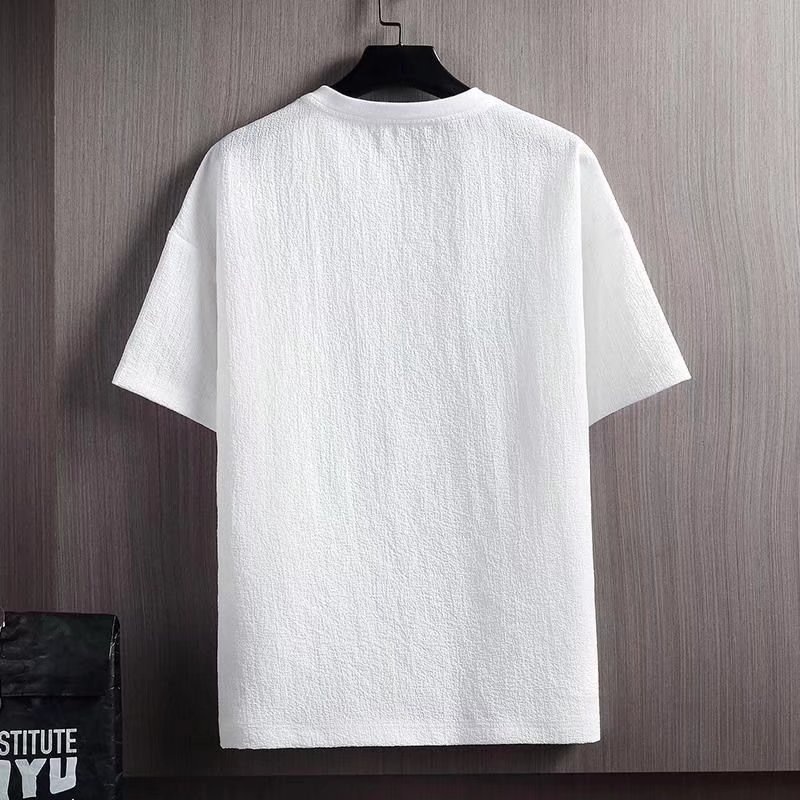 Herren T-shirt Aus Eisseide Baumwolle Leinen Locker Und Leicht_voghion.com