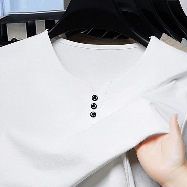 Men's V-neck T-shirt For Men Casual Versatile Summer Top_voghion.com