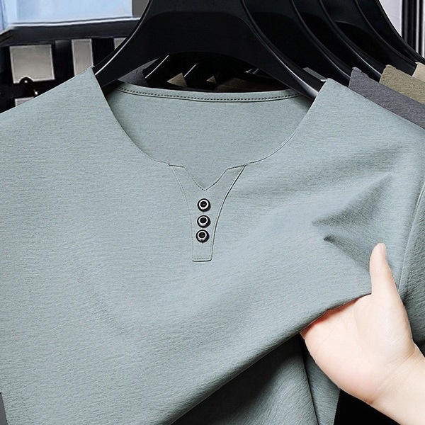 Men's V-neck T-shirt For Men Casual Versatile Summer Top_voghion.com