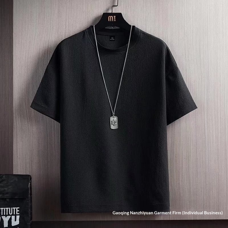 Herren T-shirt Aus Eisseide Baumwolle Leinen Locker Und Leicht_voghion.com