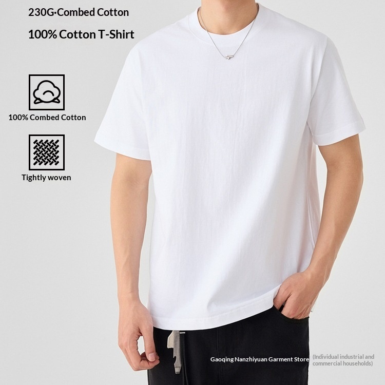 Herr t-shirt i kammad bomull med rund hals enfärgad_voghion.com