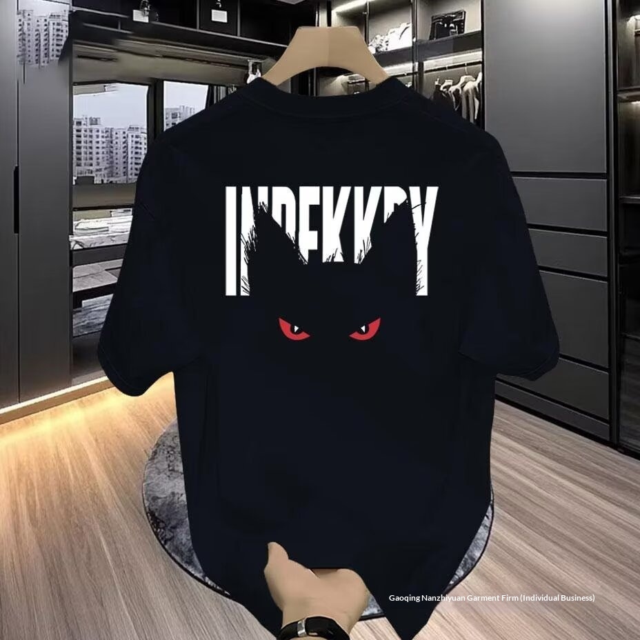 American Retro Trendy Casual Versatile Short Sleeve T-Shirt For Men Summer New Heavyweight Pure Cotton Loose Lazy Style_voghion.com