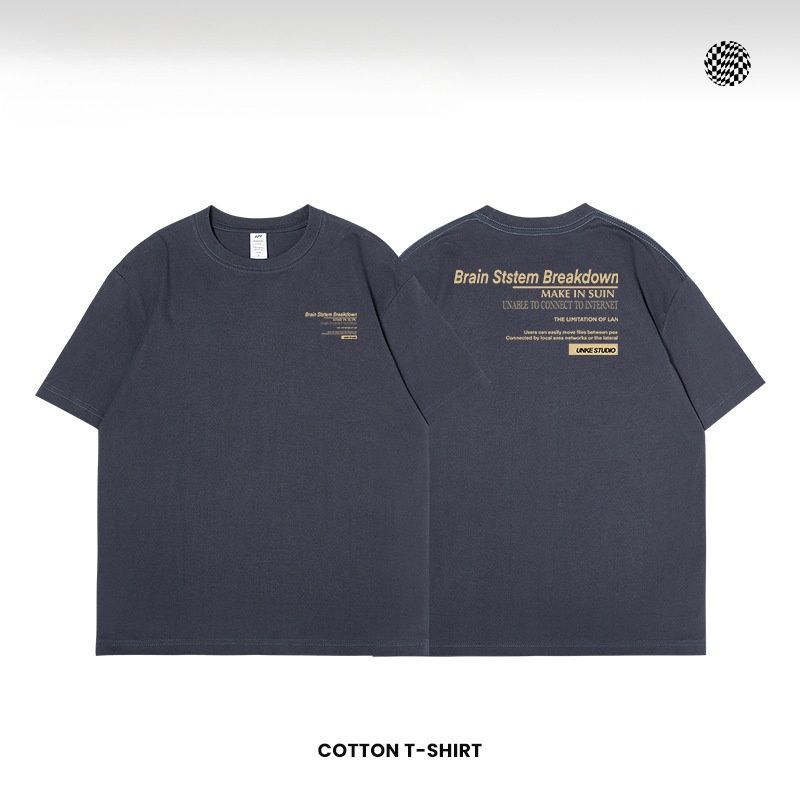 Hong Kong Style Casual Short Sleeve T-Shirt For Men New Trendy Streetwear Summer Loose Fit Stylish Outfit Men's Top_voghion.com