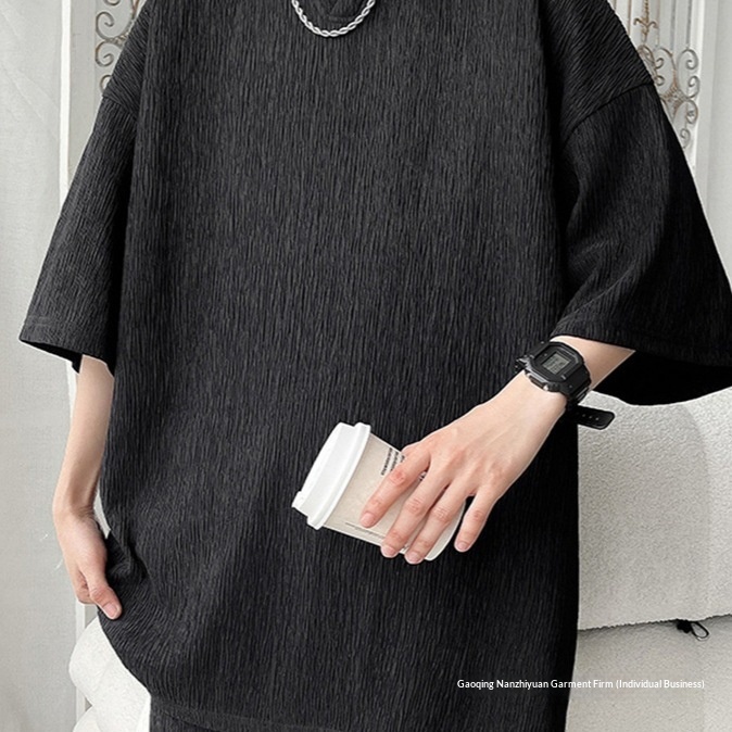 Herr t-shirt koreansk stil plus size lös passform sommar_voghion.com