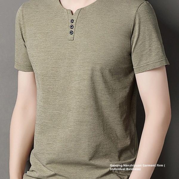 Men's V-neck T-shirt For Men Casual Versatile Summer Top_voghion.com