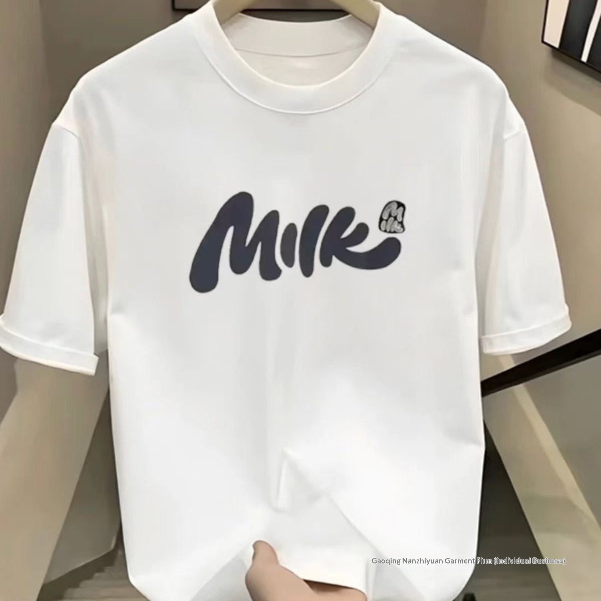 Kurzarm-T-Shirt für Herren aus reiner Baumwolle, Sommertrend 2025, angesagte amerikanische Marke, locker und vielseitig geschnitten_voghion.com
