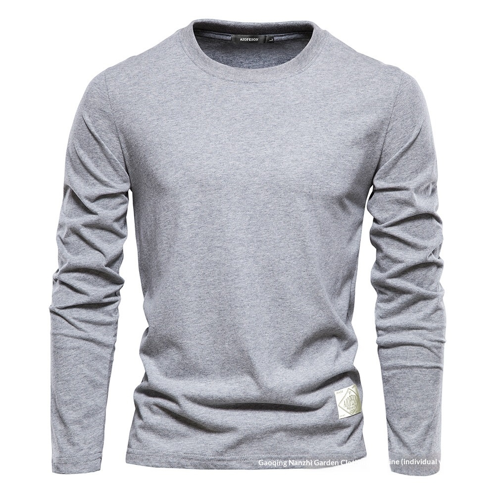T-shirt uomo maniche lunghe girocollo in cotone casual_voghion.com