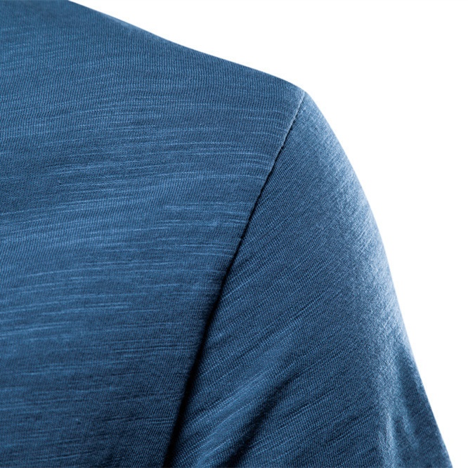 Men's V-neck T-shirt In Bamboo Cotton Solid Colour Casual Style_voghion.com