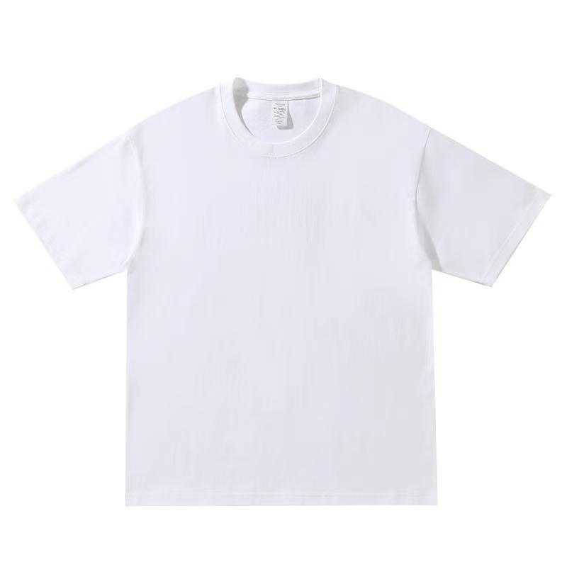 Men's Cotton T-shirt Round Neck Solid White Unisex Base Layer_voghion.com