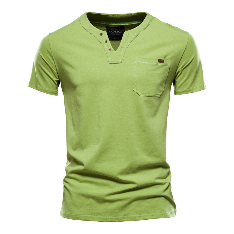 Men's Basic Solid Colour Cotton T-shirt For Men Casual Summer_voghion.com