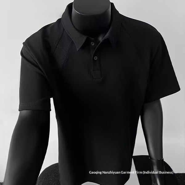 Unisex pikétröja i amerikansk stil med kort ärm och patchwork_voghion.com