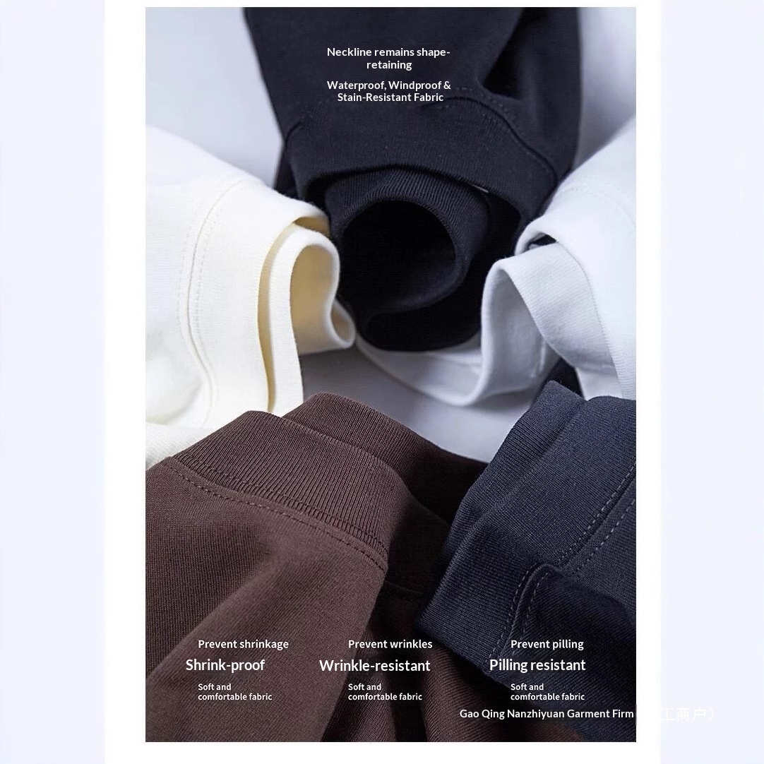 Heavyweight Cotton T-shirt For Men Loose Fit Solid Colour Tee_voghion.com