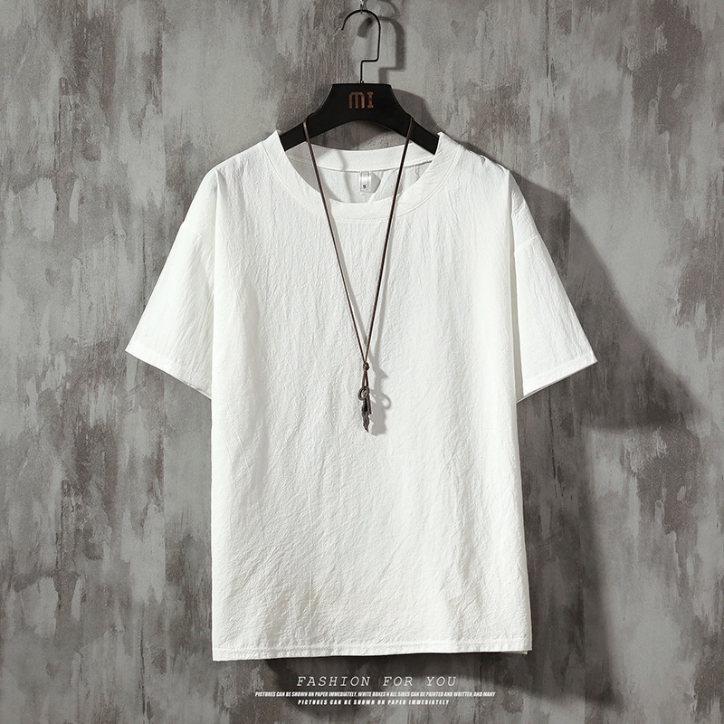 Herren T-shirt Sommer Lässig Einfarbig Mit Lockerer Passform_voghion.com