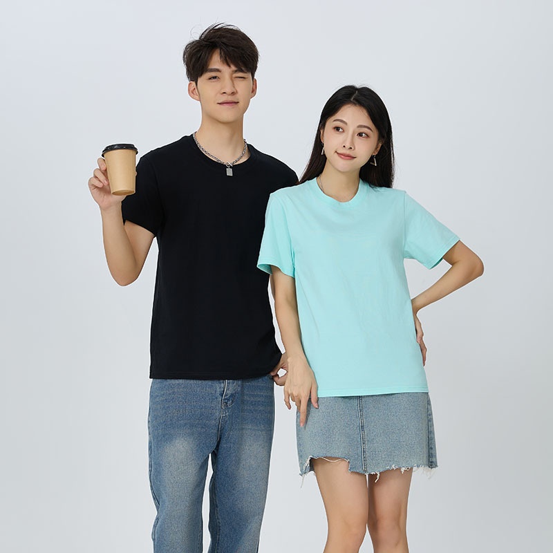 Men's Pure Cotton T-shirt Loose Fit Solid Colour Casual Tee_voghion.com