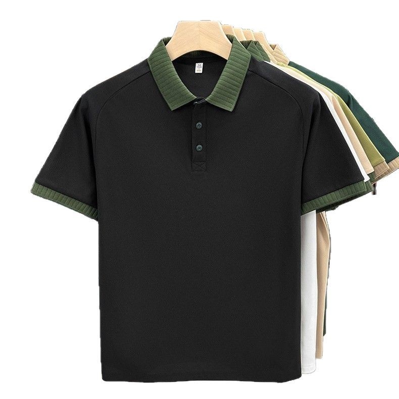 Herr polo tröja plus size kort ärm sommar casual topp_voghion.com