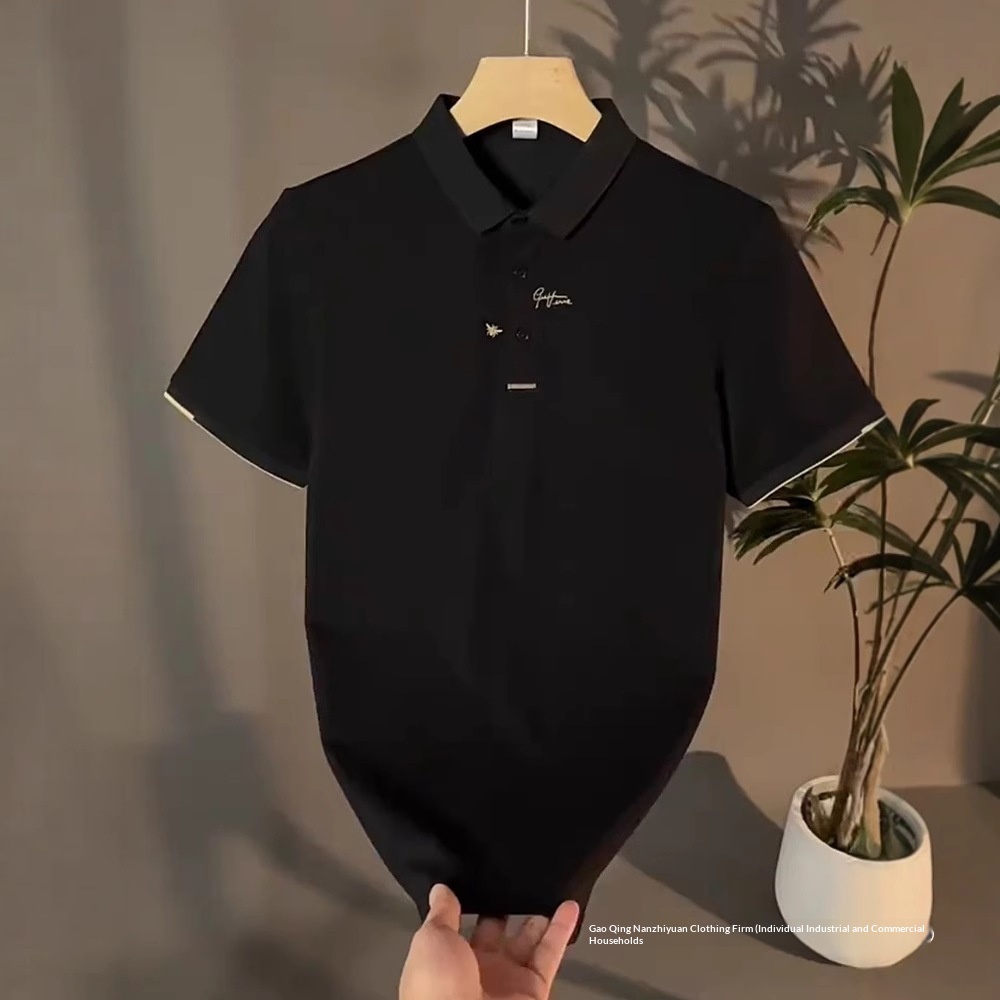 Polo para hombre con bordado y cuello camisero de moda_voghion.com