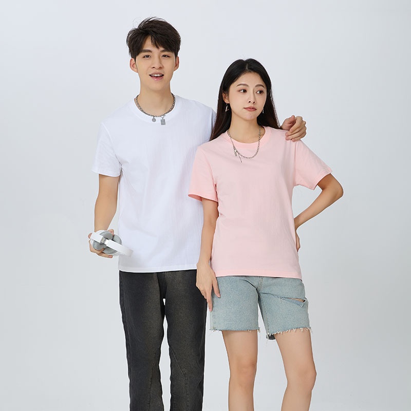 Men's Pure Cotton T-shirt Loose Fit Solid Colour Casual Tee_voghion.com