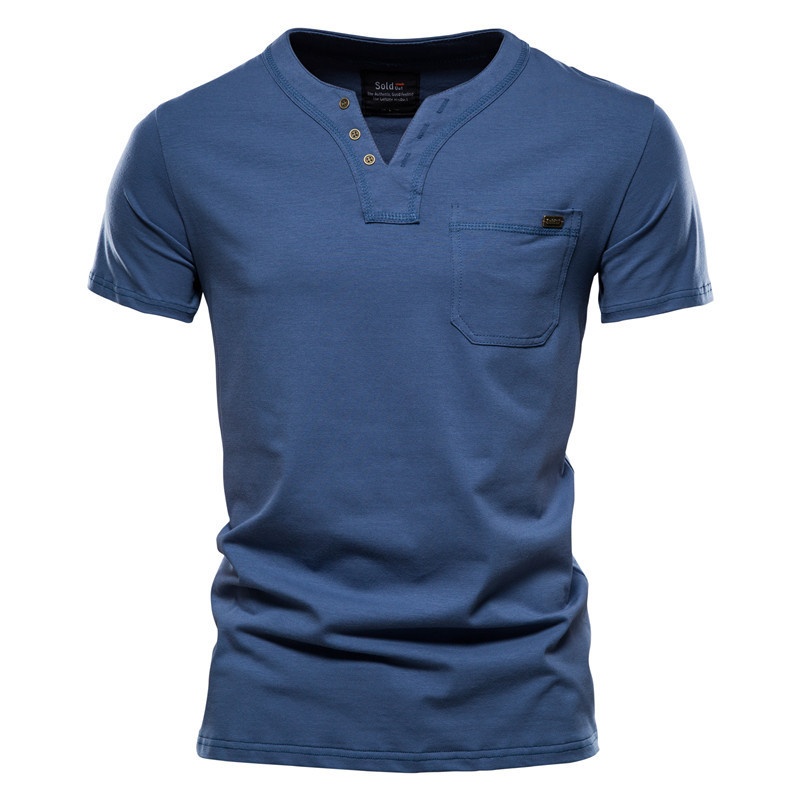 Men's Basic Solid Colour Cotton T-shirt For Men Casual Summer_voghion.com