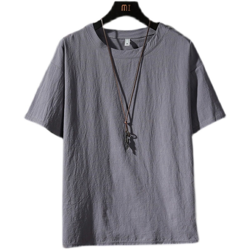 Herren T-shirt Sommer Lässig Einfarbig Mit Lockerer Passform_voghion.com