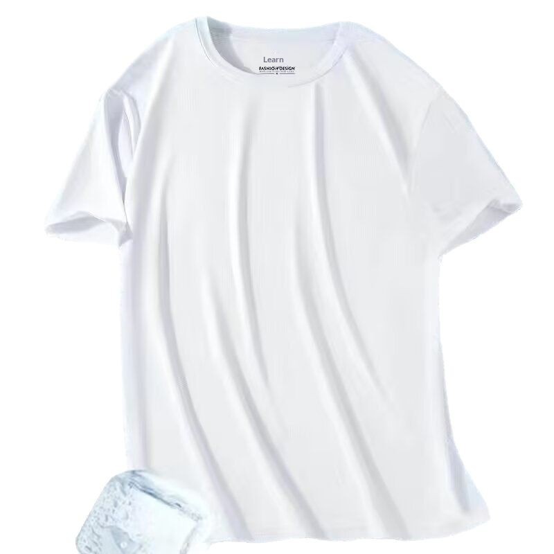 Ice Silk Cool Quick-Dry Short Sleeve T-Shirt For Men, Summer New Mesh Breathable Slim Fit Thin Lightweight Top_voghion.com