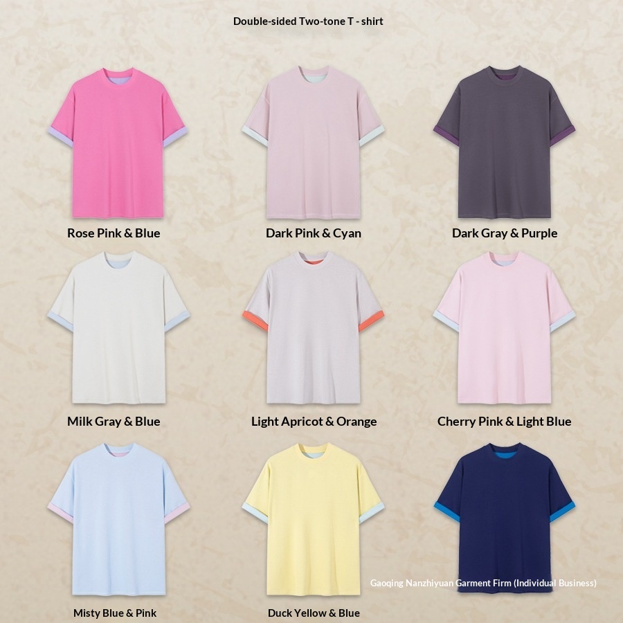 Sommerliches Street-Fashion-Shirt mit Regenbogenmuster, personalisierbar, 280 g/m², doppelseitig, aus Baumwolle, zweifarbig, Rundhalsausschnitt, Kurzarm, Herren-T-Shirt_voghion.com