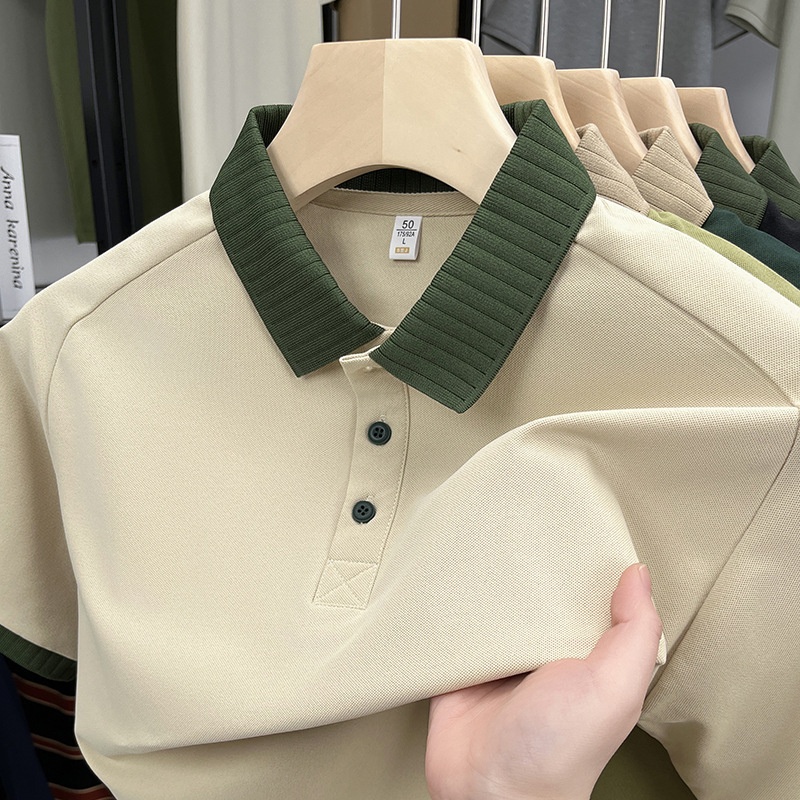 Herr polo tröja plus size kort ärm sommar casual topp_voghion.com