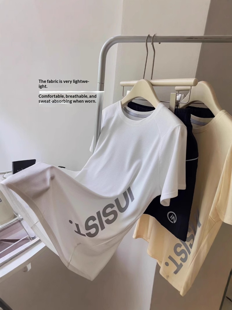 Women's Active Sets Running Short Sleeve Shorts Set Breathable_voghion.com