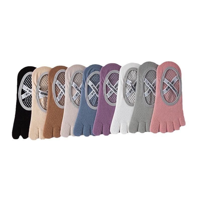 Antislip yoga teensokken voor dames van ademend katoen comfort_voghion.com