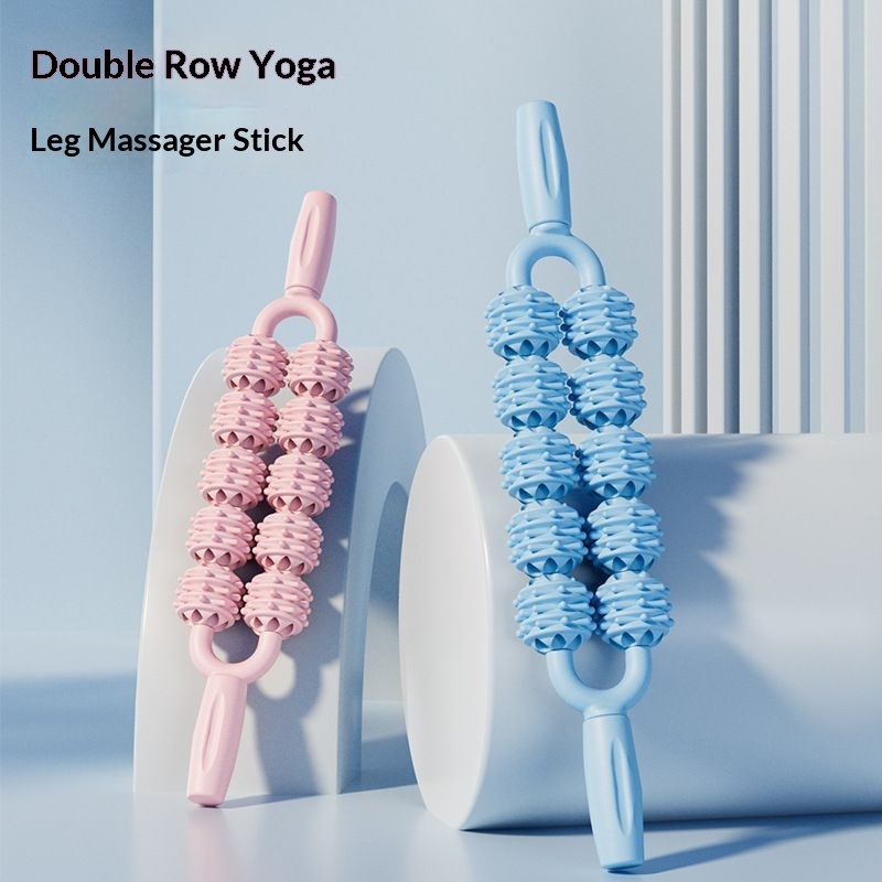 Yoga Muscle Roller Double Row Deep Tissue Massage Stick Fitness_voghion.com