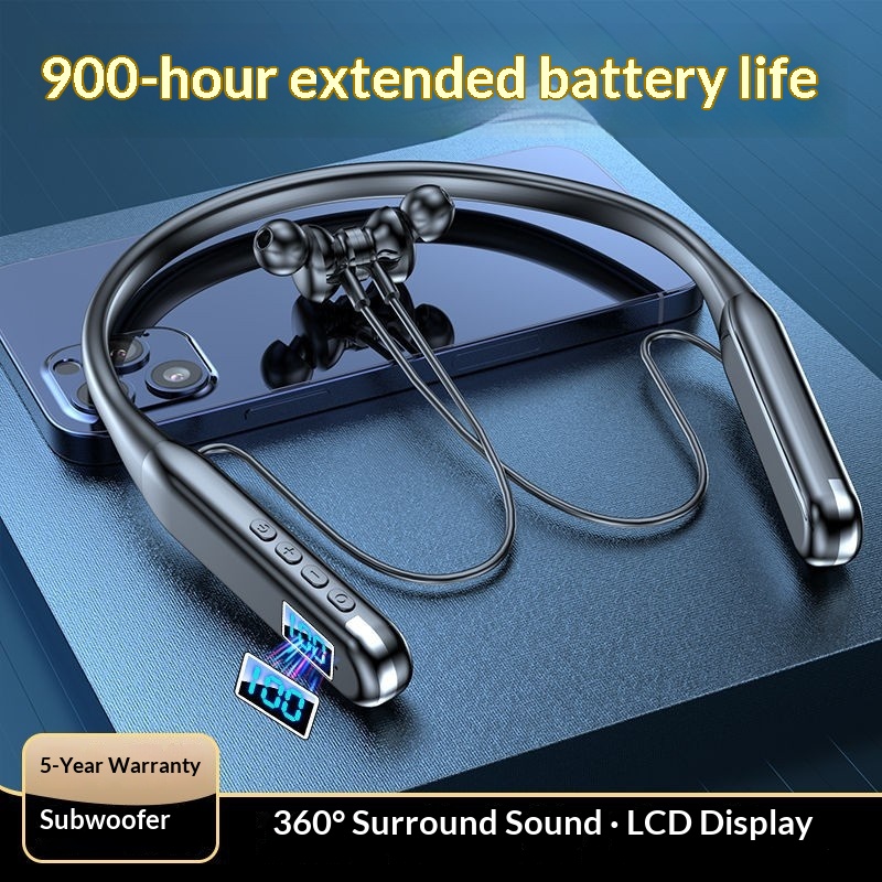 Long Battery Life Large Capacity Bluetooth Earphones Wireless Neckband Sports Waterproof New Running Dedicated_voghion.com