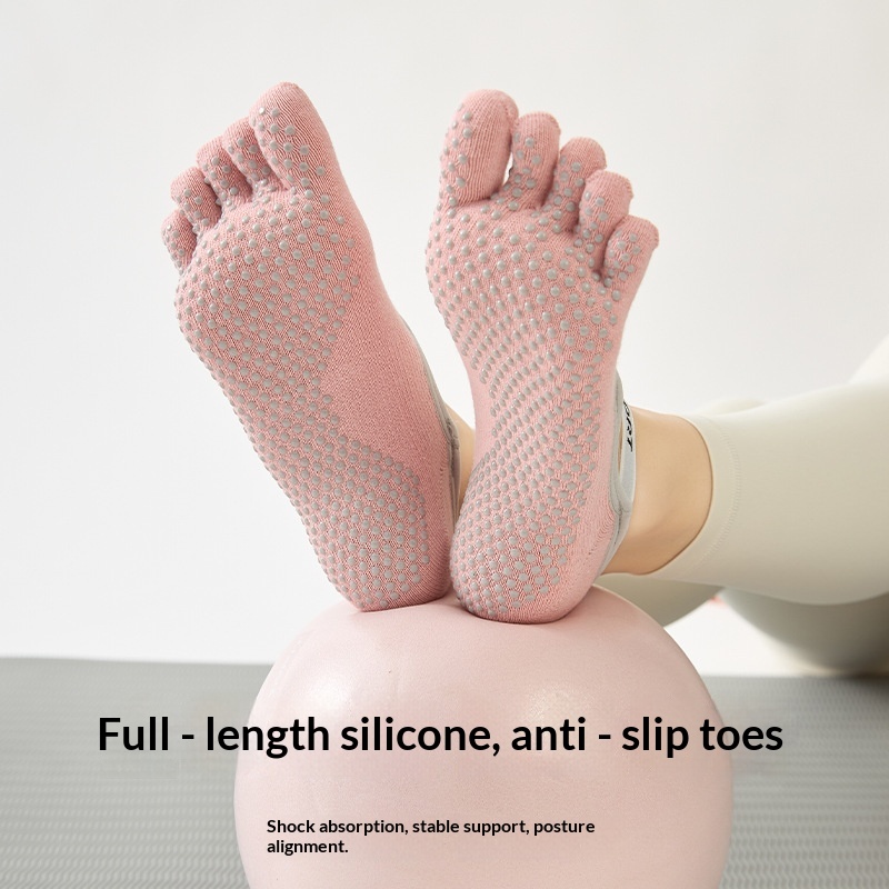 Antislip yoga teensokken voor dames van ademend katoen comfort_voghion.com