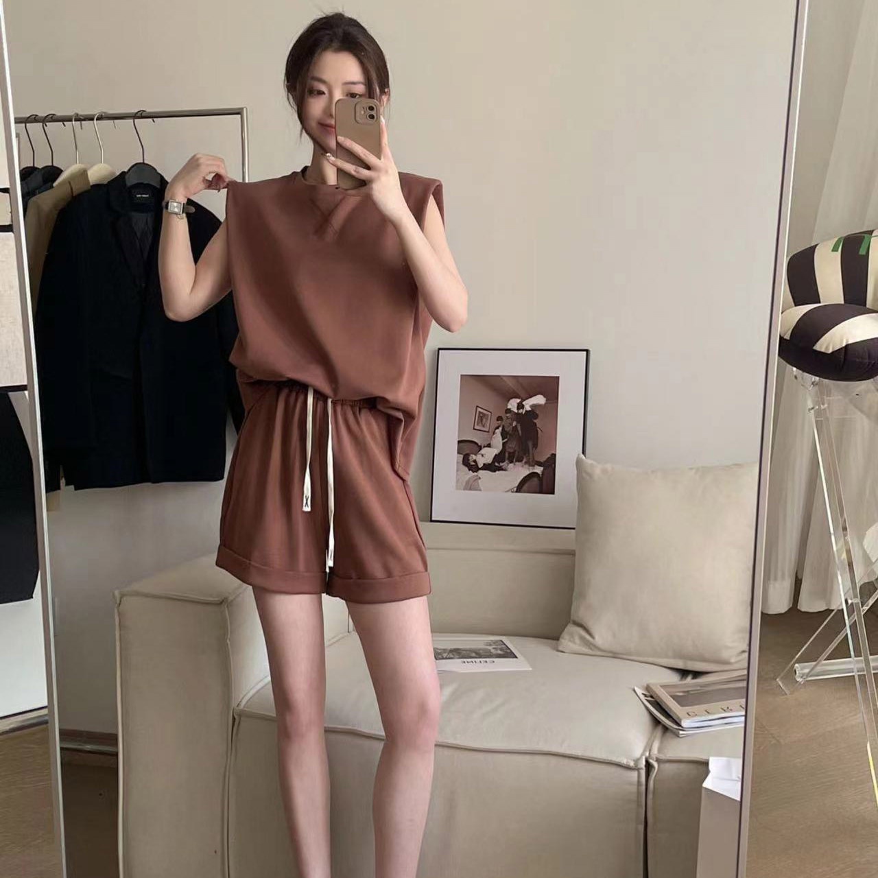 Women's Two Piece Active Set Loose Casual Sporty Matching Outfit_voghion.com