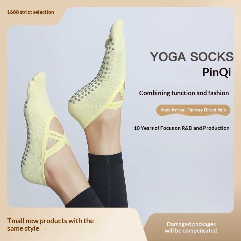 [In-stock Direct Delivery] New Professional Five-toe Yoga Socks With Anti-slip Grips And Straps For Indoor Pilates_voghion.com