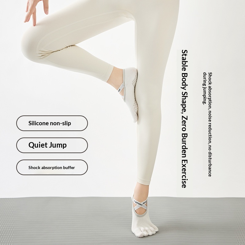 Antislip yoga teensokken voor dames van ademend katoen comfort_voghion.com