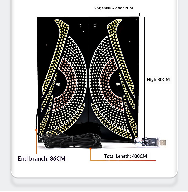 Devil's Eye Blinking Ambient Rear Window Car Sticker LED Dynamic Display Expression Light Decoration_voghion.com