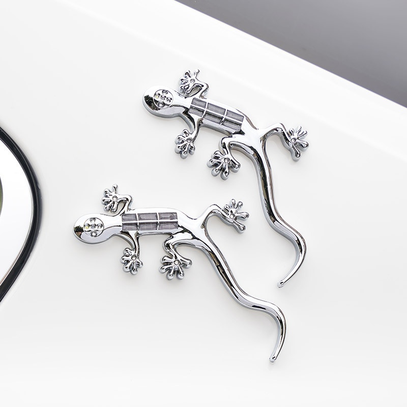 Motorcycle Solar Warning LED Flashing Anti-Collision Light Car Decoration Gecko Tail Sticker_voghion.com